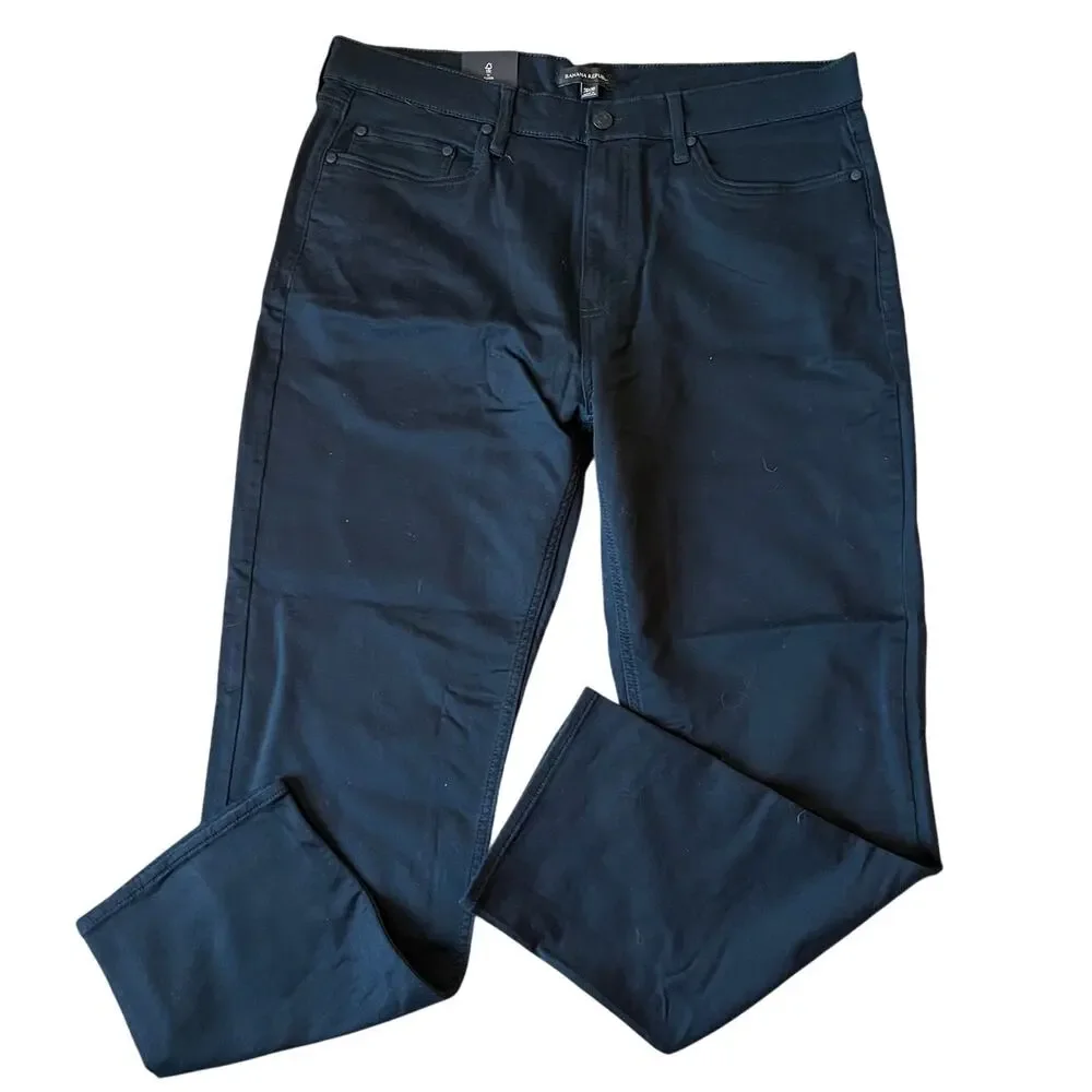 NWT Men's Banana Republic 5-Pocket Twill Pant, 38x30, Black, Slim Fit, Stretch